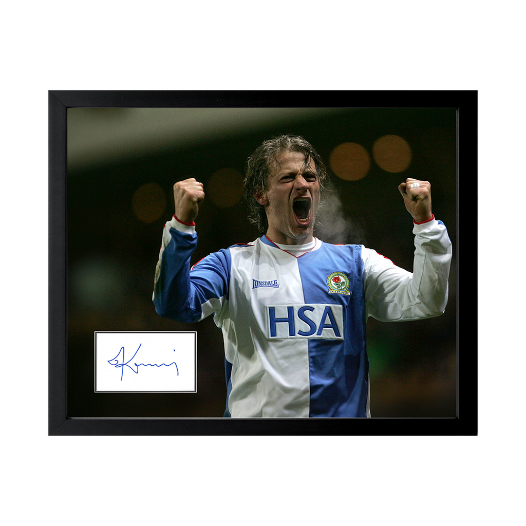 Tugay Kerimoğlu Signed Blackburn Rovers Cut Deluxe Mount Frame