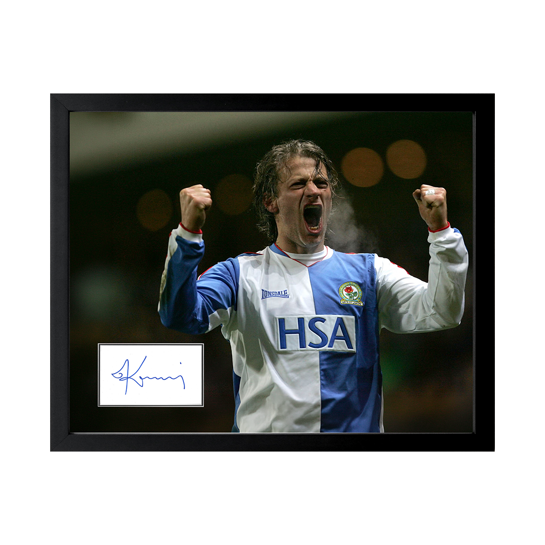 Tugay Kerimoğlu Signed Blackburn Rovers Cut Deluxe Mount Frame
