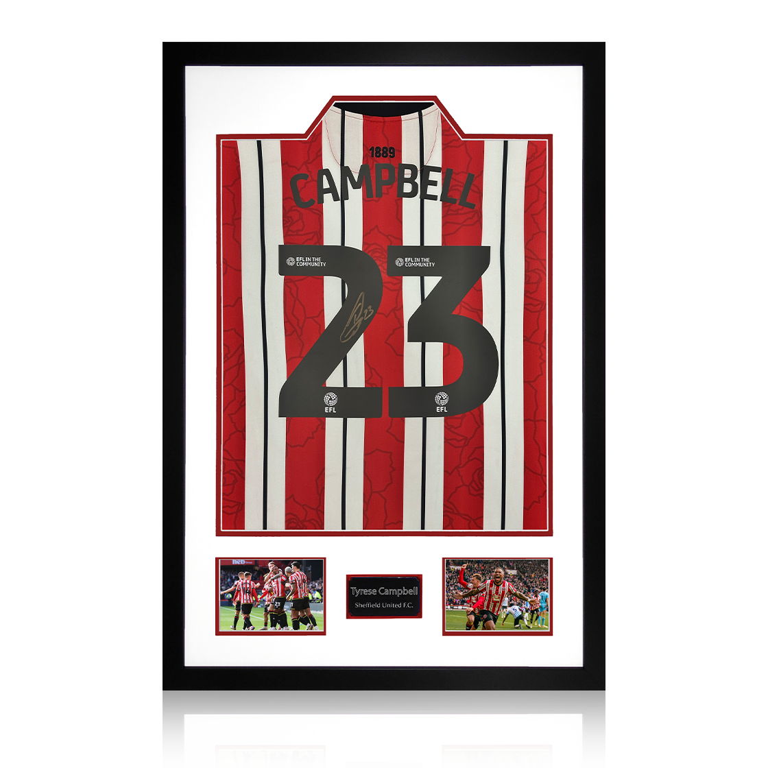 Tyrese Campbell Signed Sheffield United 24/25 Shirt Premium Frame