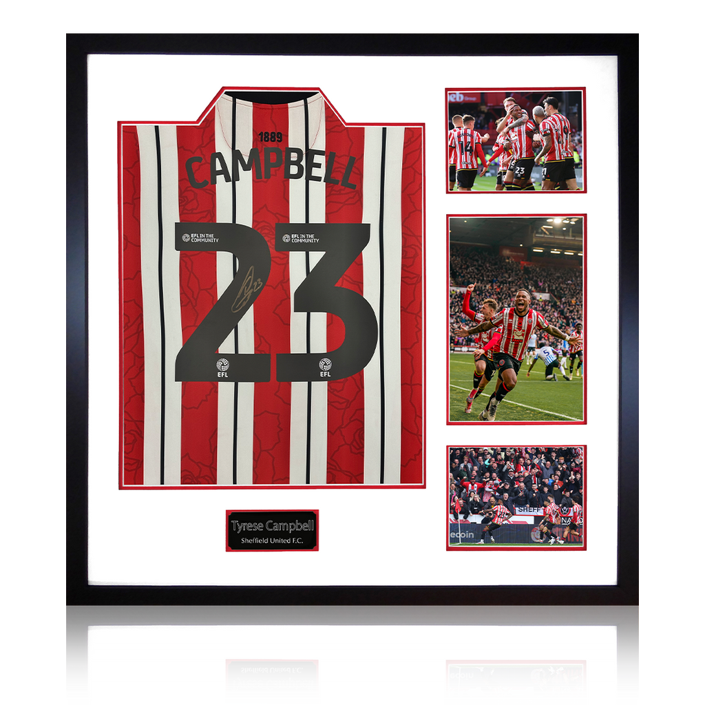 Tyrese Campbell Signed Sheffield United 24/25 Shirt Elite Frame