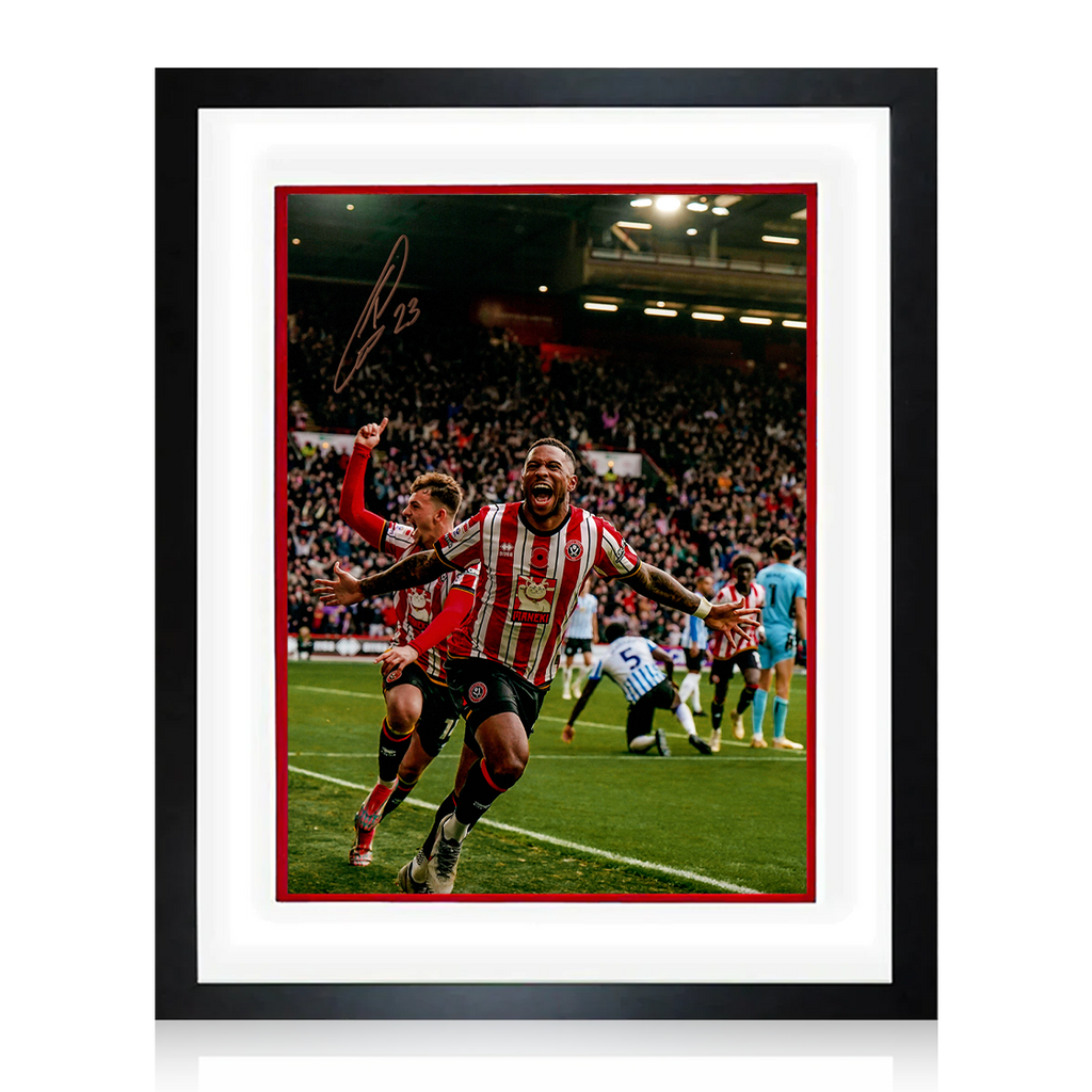 Tyrese Campbell Signed Sheffield United Deluxe Mount Frame