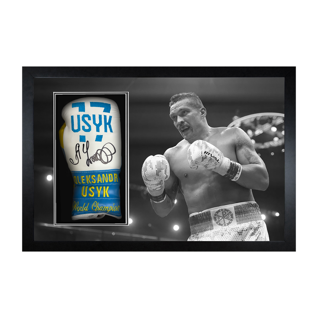 Oleksandr Usyk Signed Glove Iconic Frame