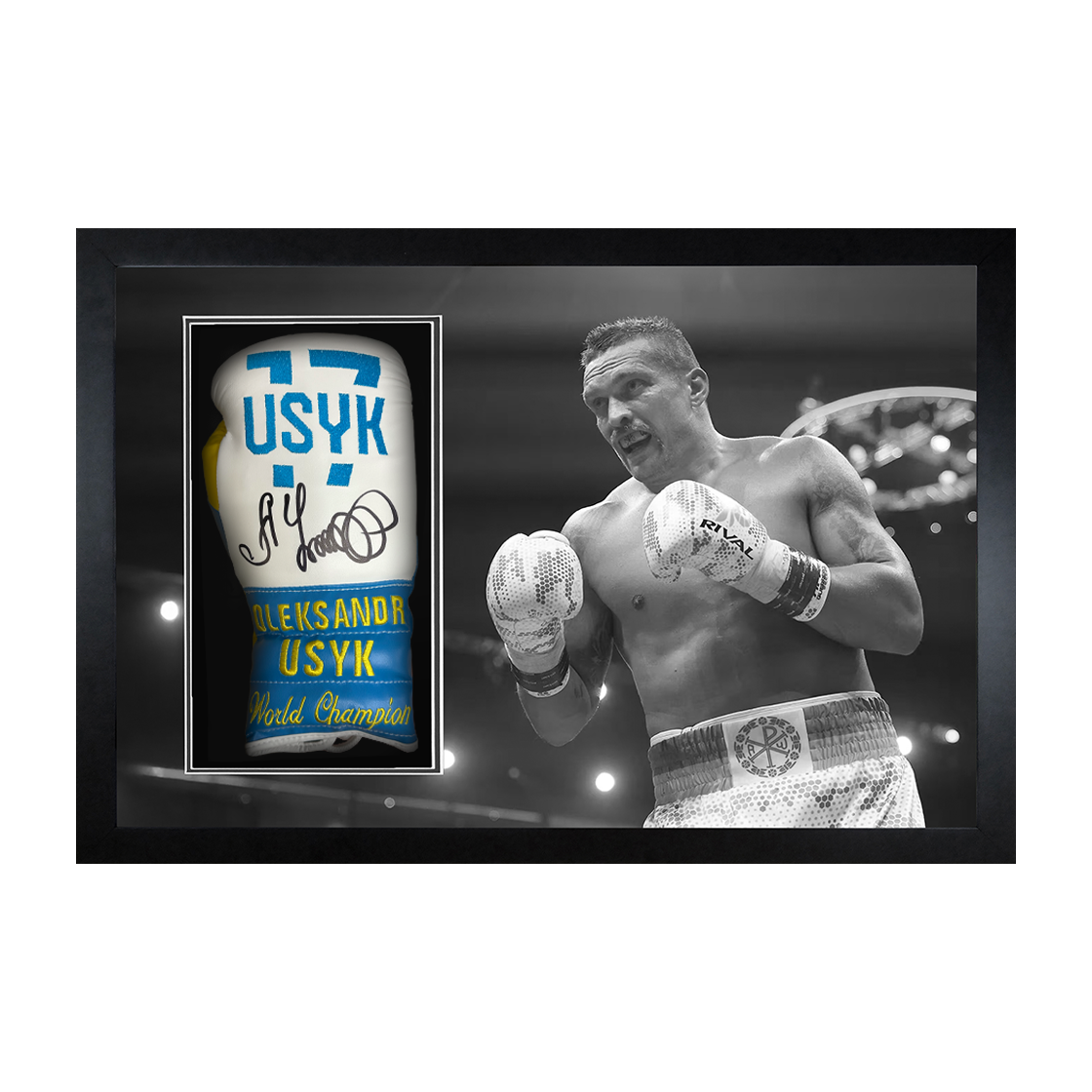 Oleksandr Usyk Signed Glove Iconic Frame
