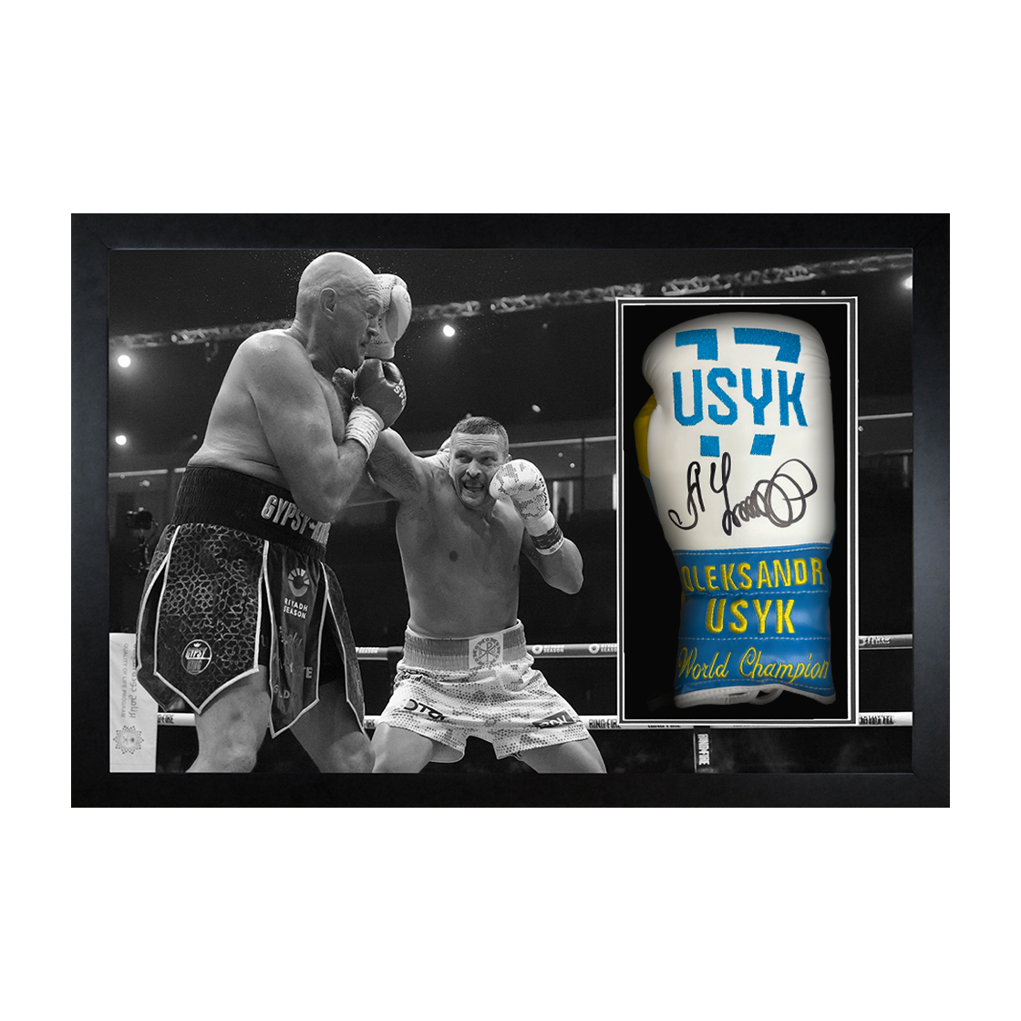 Oleksandr Usyk Signed Glove Iconic Frame