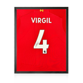 Virgil van Dijk Signed Liverpool Shirt Compact Frame