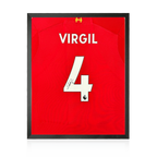 Virgil van Dijk Signed Liverpool Shirt Compact Frame