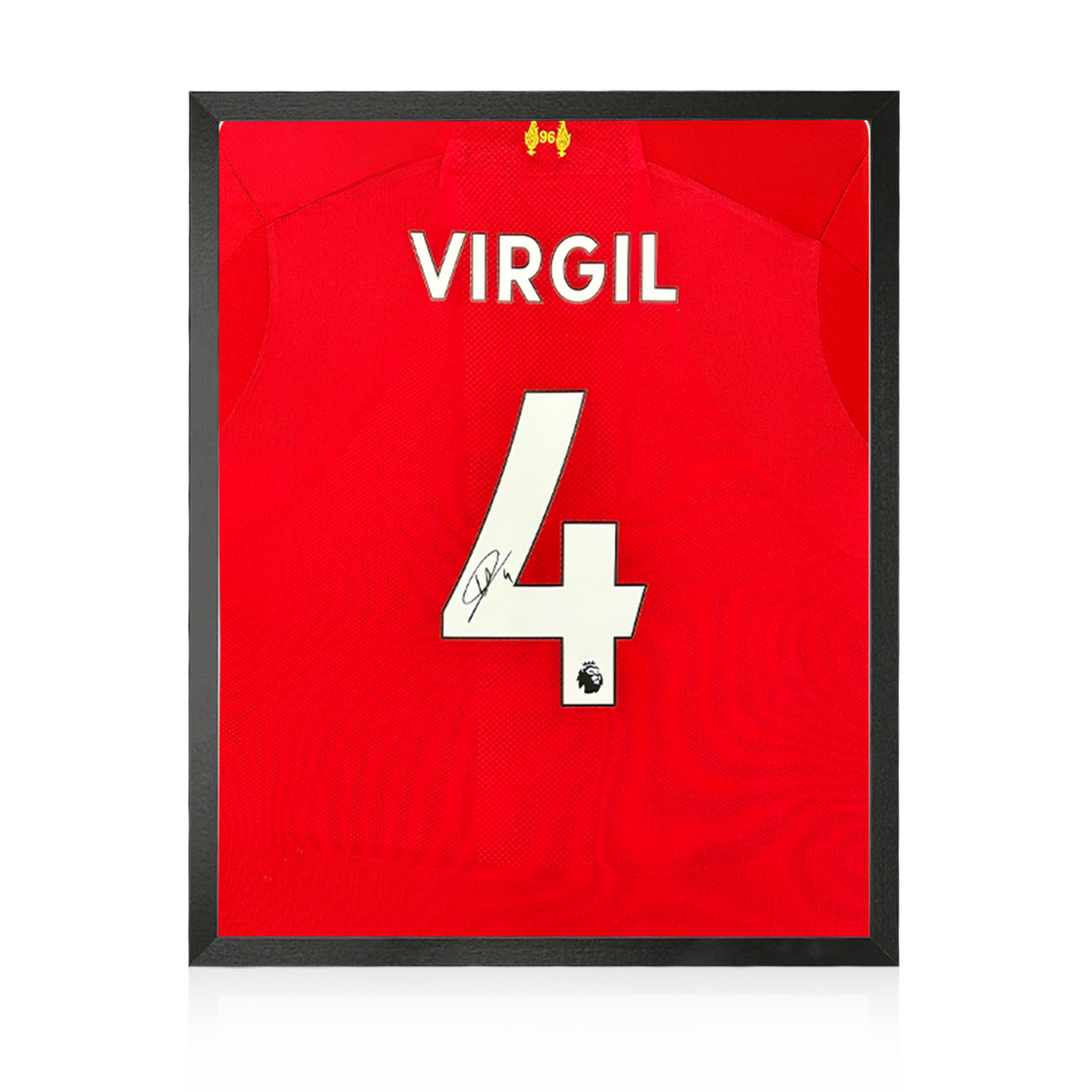 Virgil van Dijk Signed Liverpool Shirt Compact Frame