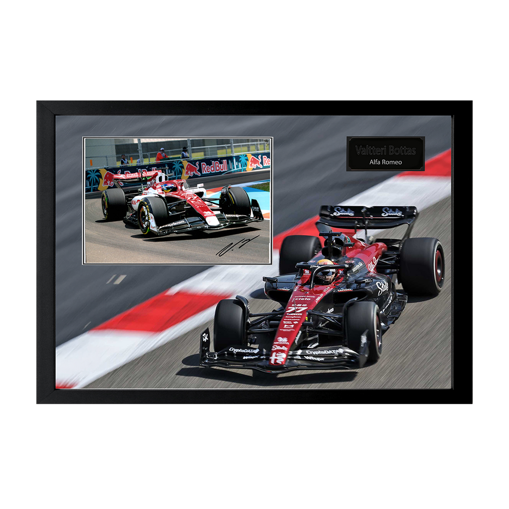 Valtteri Bottas Signed 16x12 Image Cut Iconic Frame (ACG Cert)