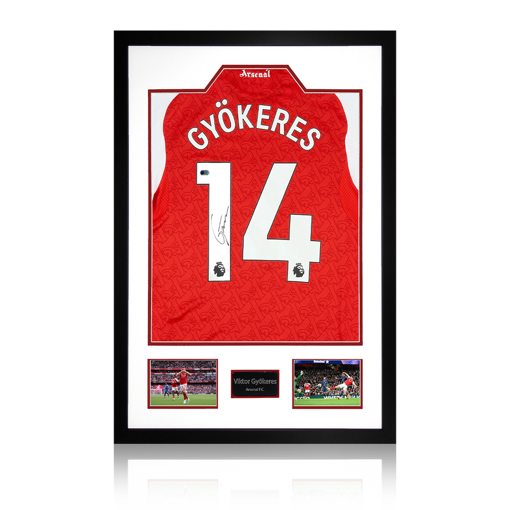 Viktor Gyökeres Signed Arsenal Shirt Premium Frame (ACG Cert)