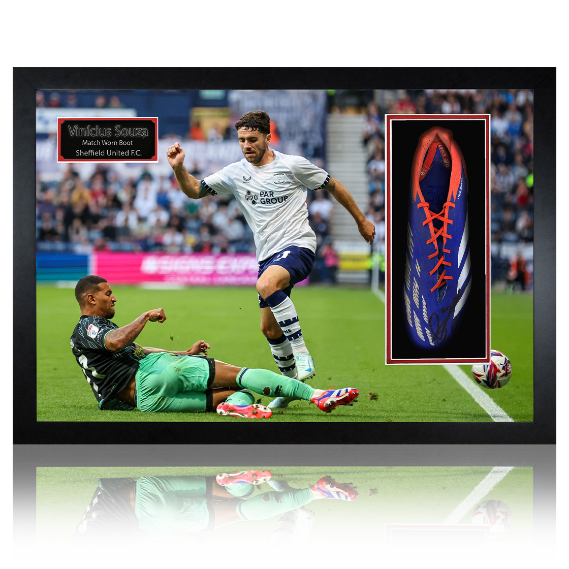 Vini Souza Signed & Match-Worn Sheffield United Boot Iconic Frame #2