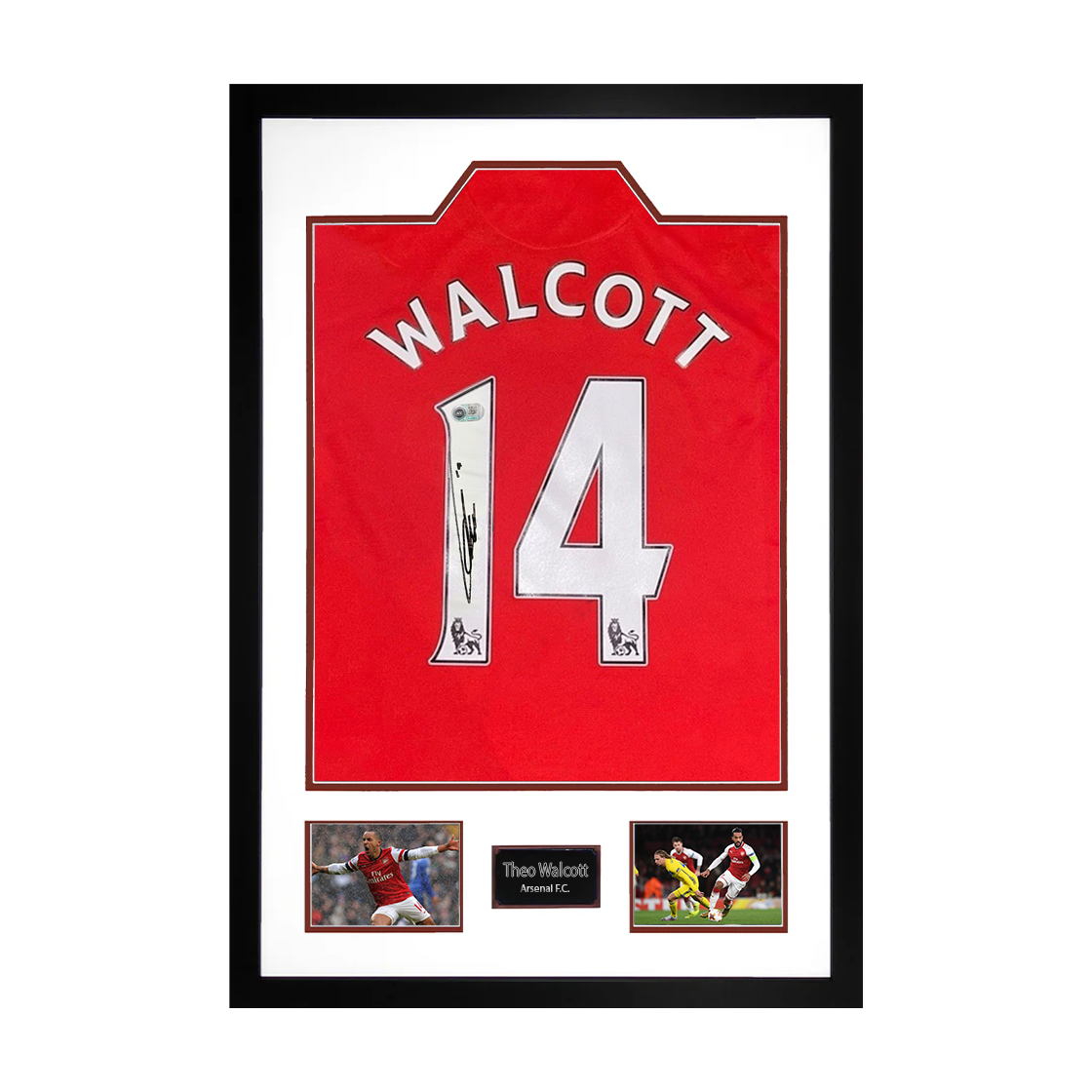 Theo Walcott Signed Arsenal Shirt Premium Frame (ACG Cert)