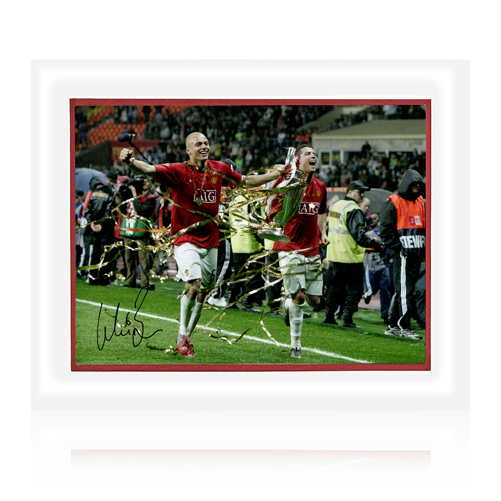 Wes Brown Signed Manchester United Image Deluxe Mount