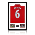 Wes Brown Signed Manchester United Shirt Premium Frame