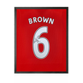 Wes Brown Signed Manchester United Shirt Compact Display