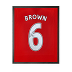 Wes Brown Signed Manchester United Shirt Compact Display