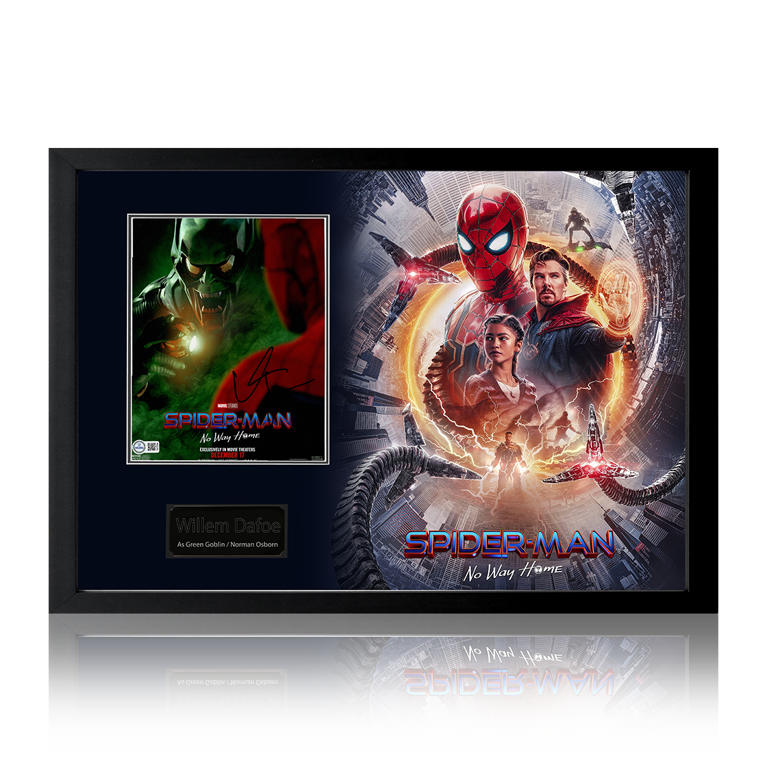 Willem Dafoe Signed Spider-Man No Way Home Image Iconic Frame (AFTAL Authentication)