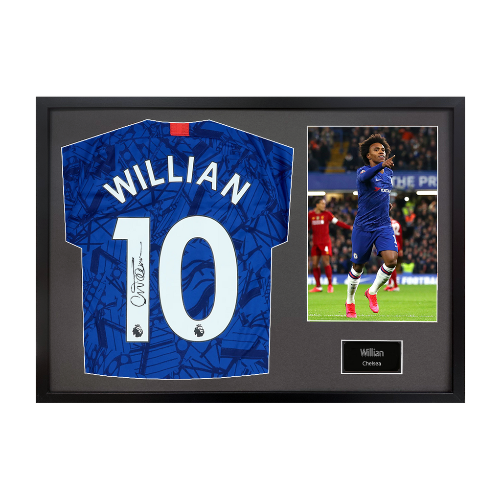 Willian Signed Chelsea 10 Shirt Classic Frame (ACG Cert)