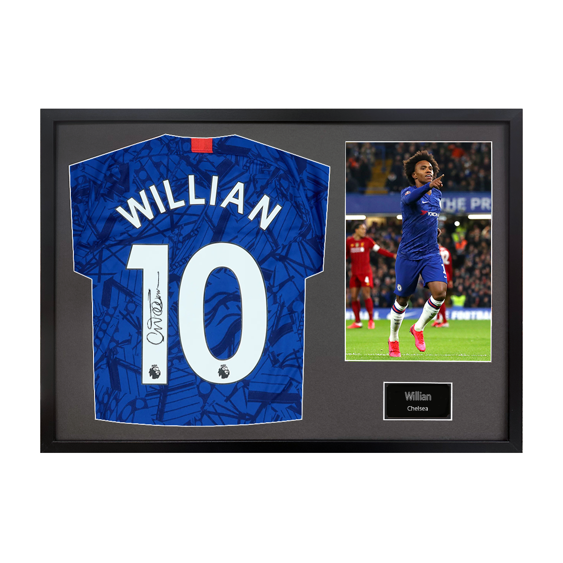 Willian Signed Chelsea 10 Shirt Classic Frame (ACG Cert)