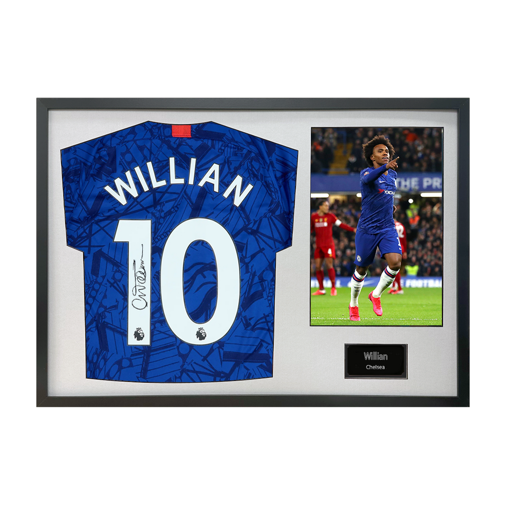 Willian Signed Chelsea 10 Shirt Classic Frame (ACG Cert)