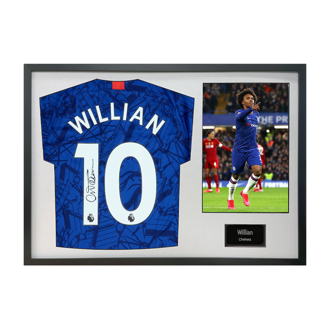Willian Signed Chelsea 10 Shirt Classic Frame (ACG Cert)