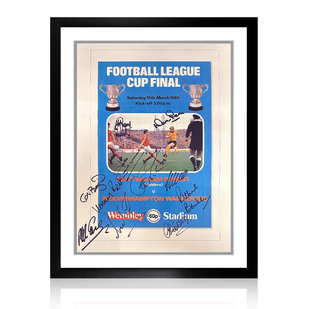 Wolverhampton Wanderers 80's Squad Signed By 11 Deluxe Mount Frame