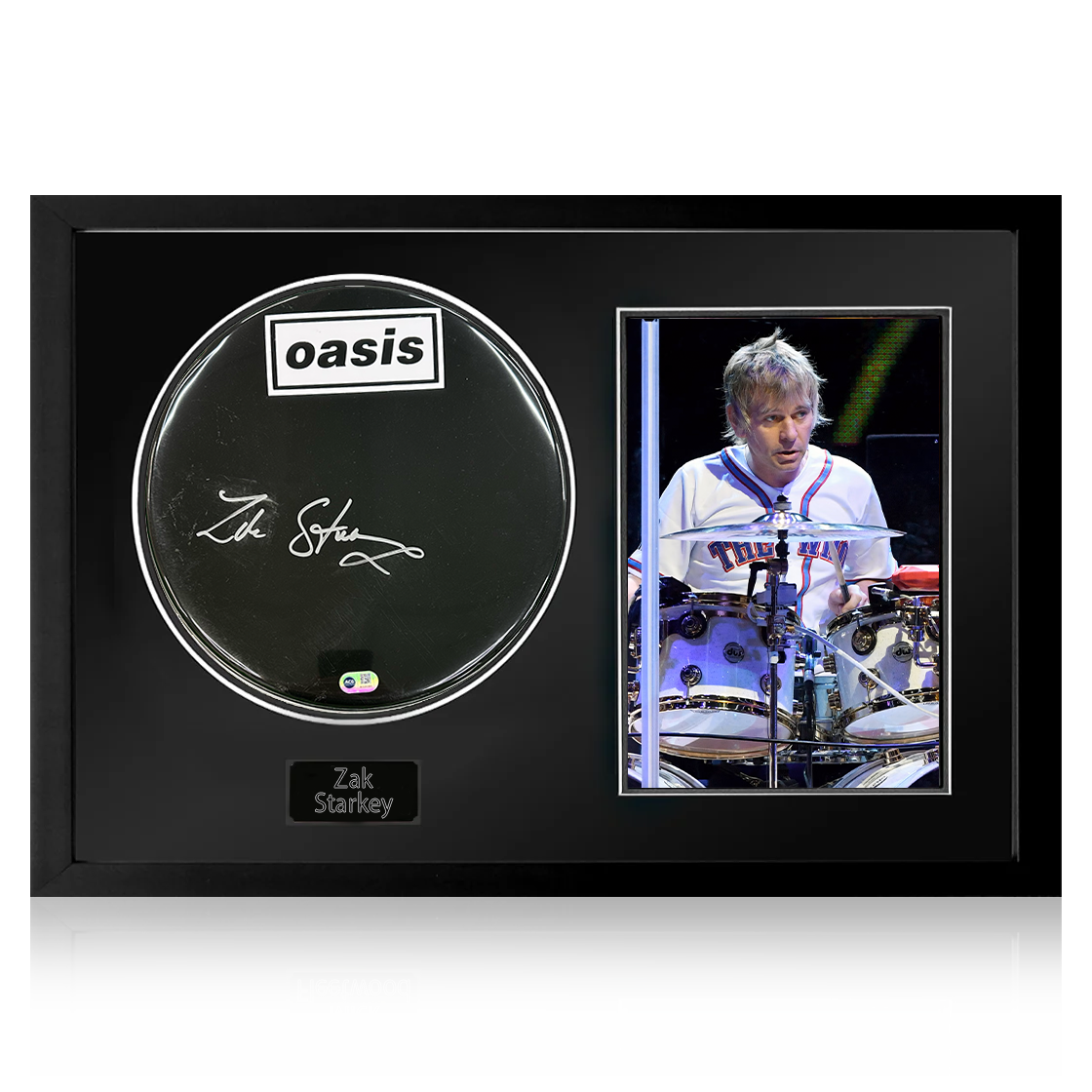 Zak Starkey Signed Oasis Drum Head Elite Frame (ACG Cert)
