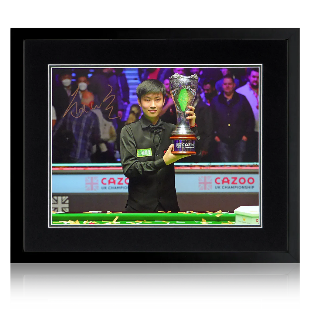 Zhao Xintong Signed Snooker UK Open Image Deluxe Mount Frame