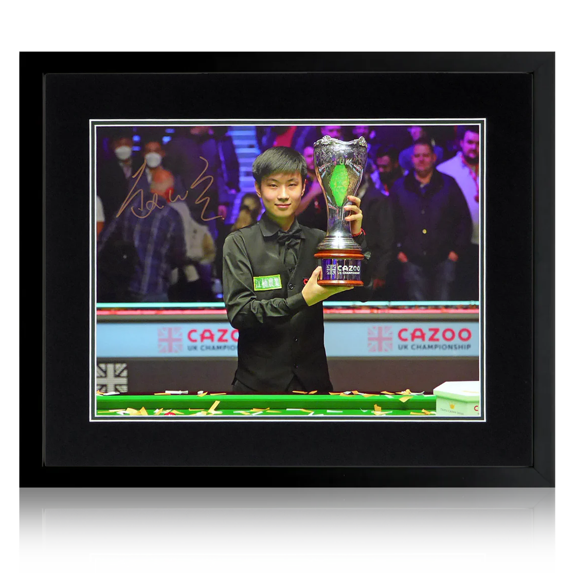 Zhao Xintong Signed Snooker UK Open Image Deluxe Mount Frame