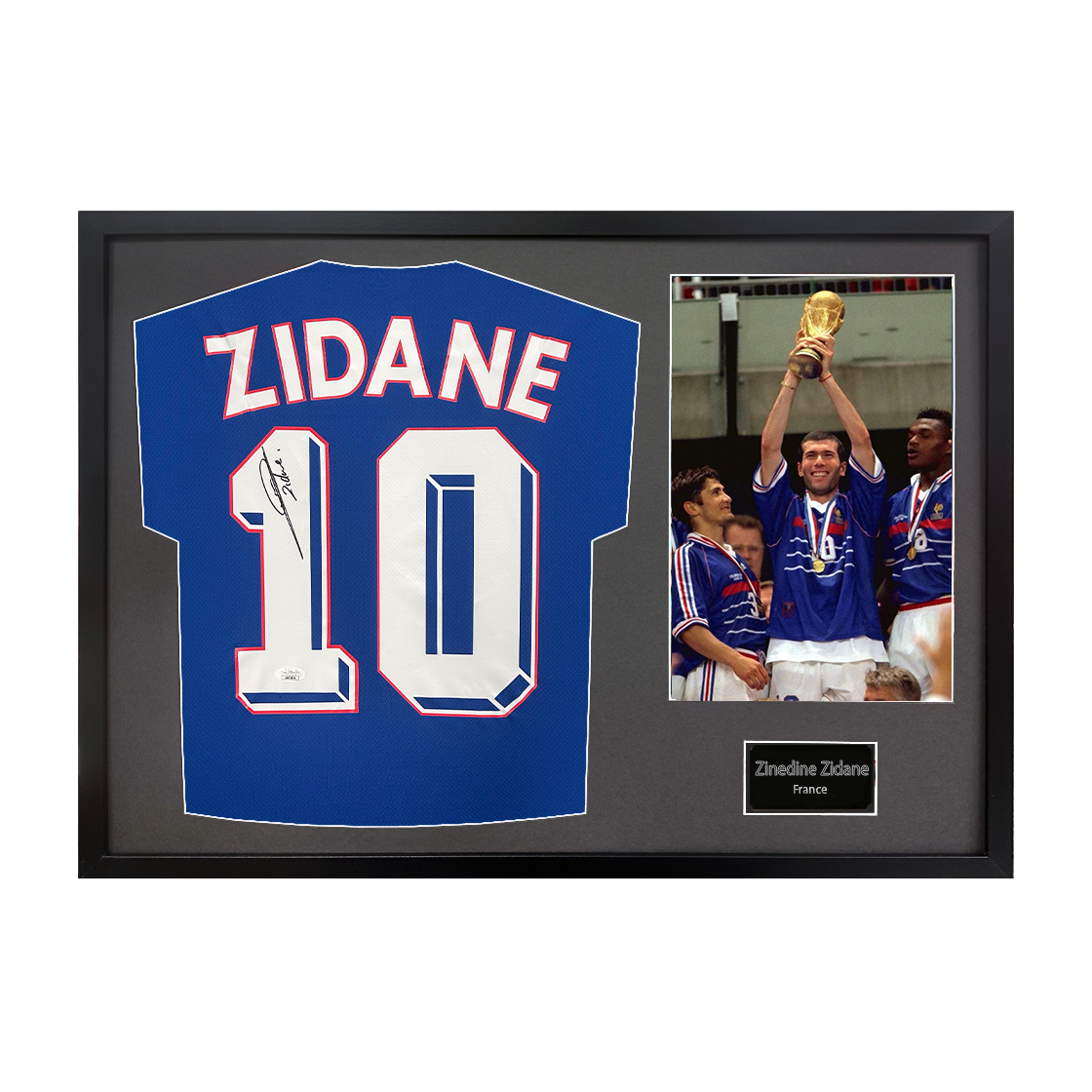 Zinedine Zidane Signed France Shirt Classic Frame