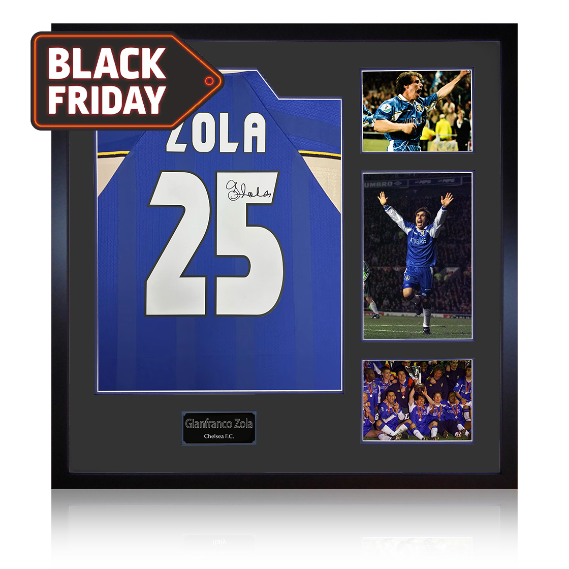 Gianfranco Zola Signed Chelsea Shirt Elite Frame