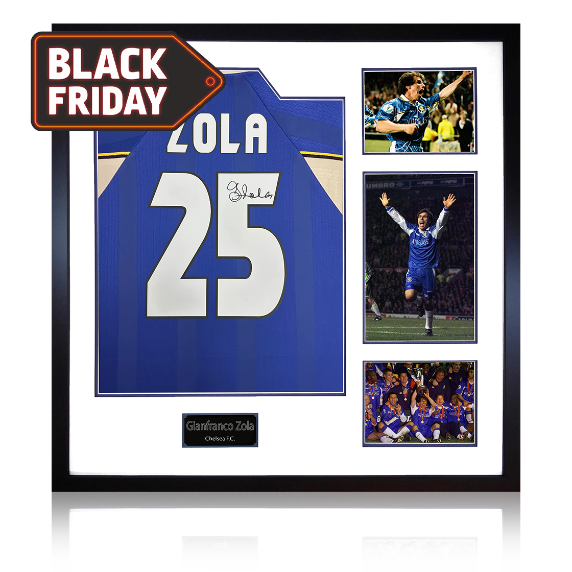 Gianfranco Zola Signed Chelsea Shirt Elite Frame