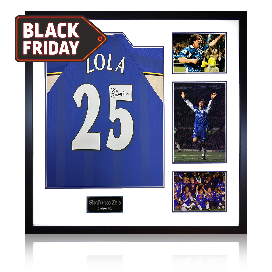 Gianfranco Zola Signed Chelsea Shirt Elite Frame
