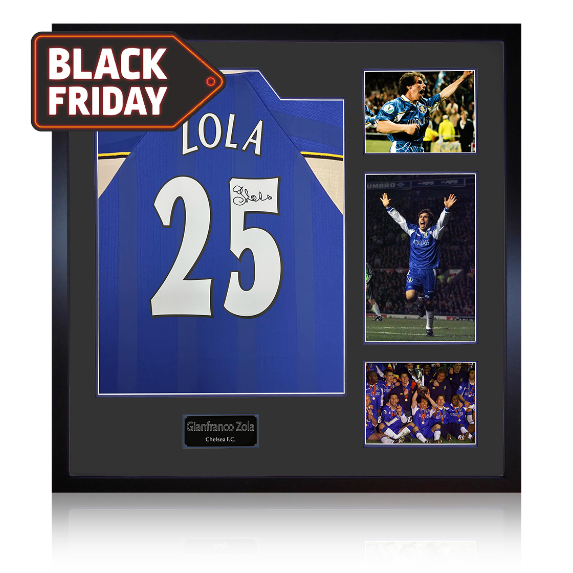 Gianfranco Zola Signed Chelsea Shirt Elite Frame