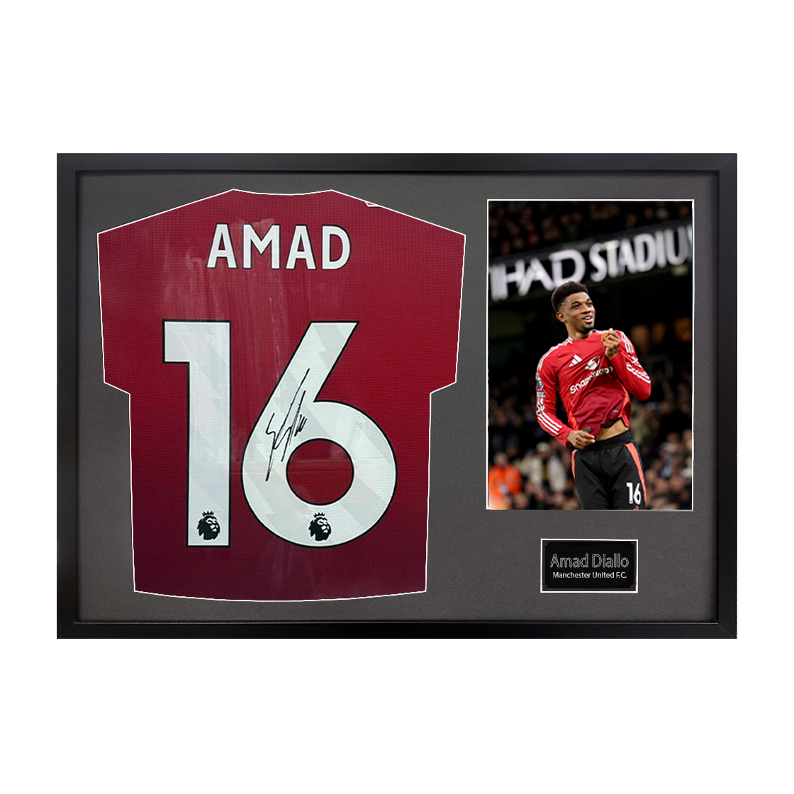 Amad Diallo Signed Manchester United Shirt Classic Frame (ACG Cert)