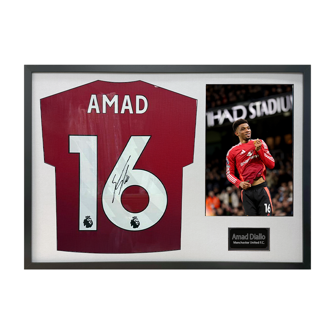 Amad Diallo Signed Manchester United Shirt Classic Frame (ACG Cert)