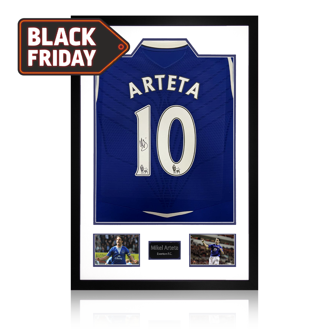 Mikel Arteta Signed Everton Shirt Premium Frame