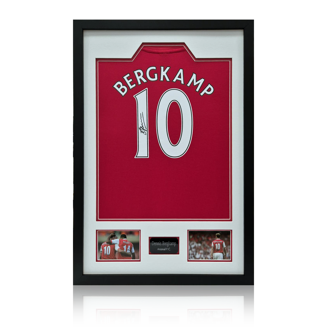 Dennis Bergkamp Signed Arsenal Shirt Premium Frame