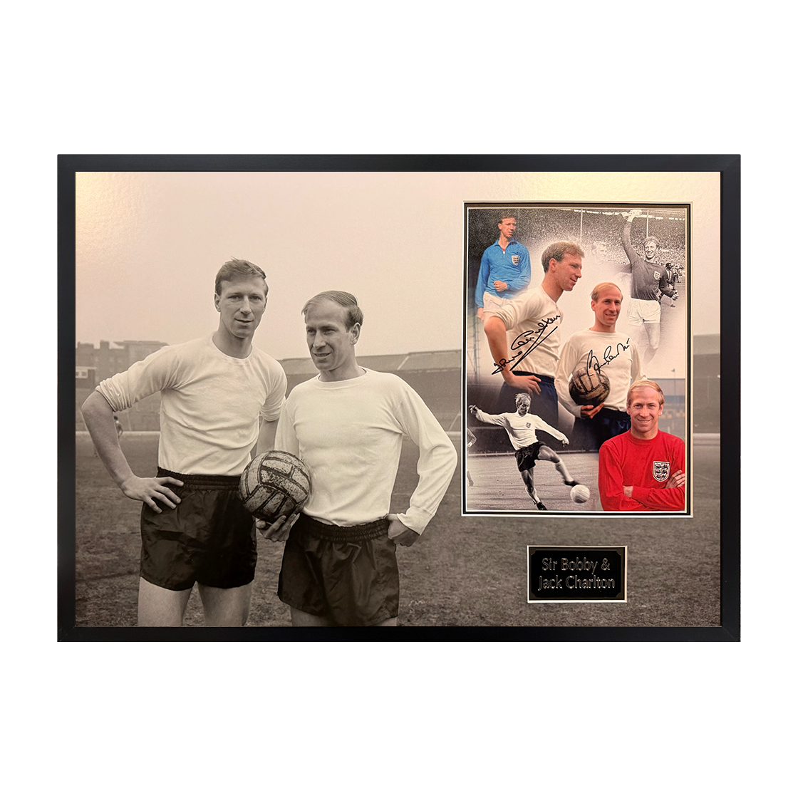 Bobby and Jack Charlton Signed England Image Iconic Frame