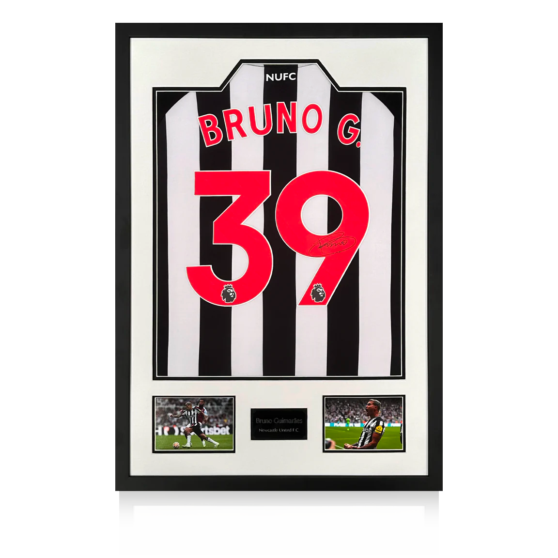 Bruno Guimarães Signed Newcastle United 23-24 Shirt Premium Frame