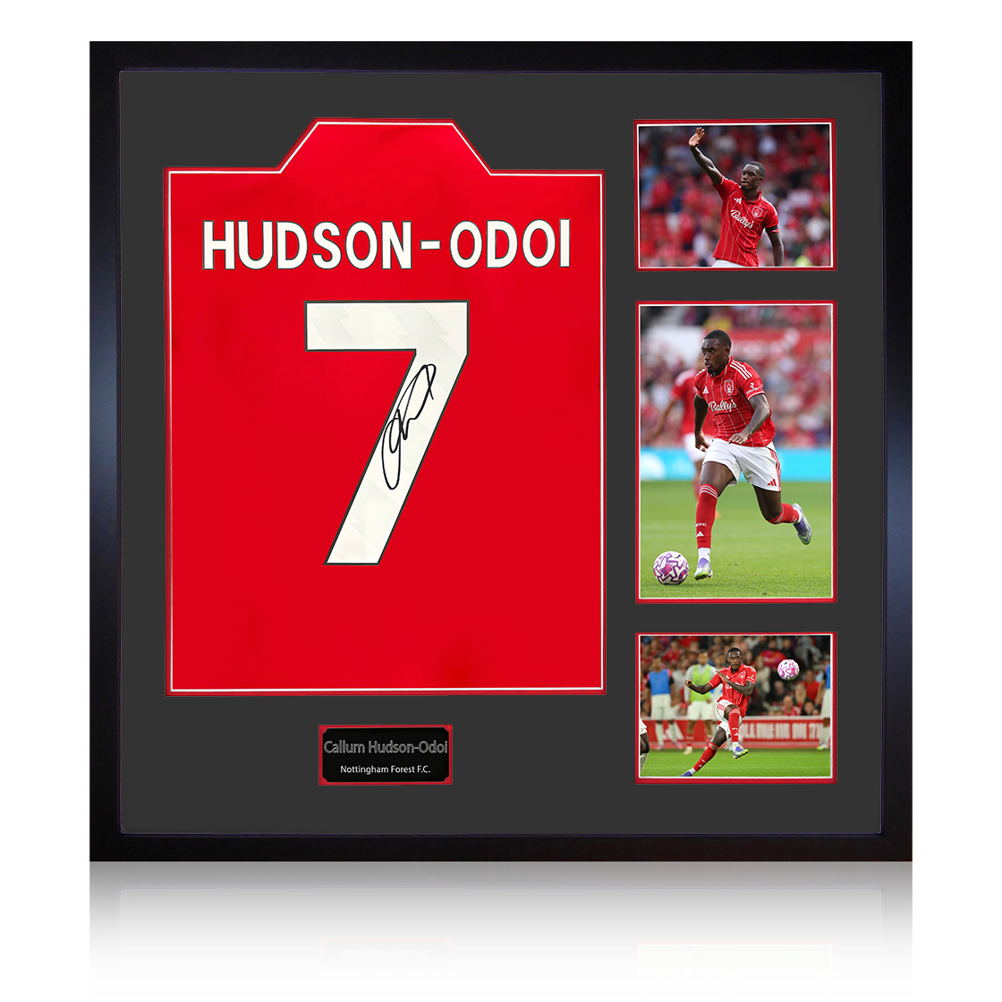 Callum Hudson-Odoi Signed Nottingham Forest Shirt Elite Frame