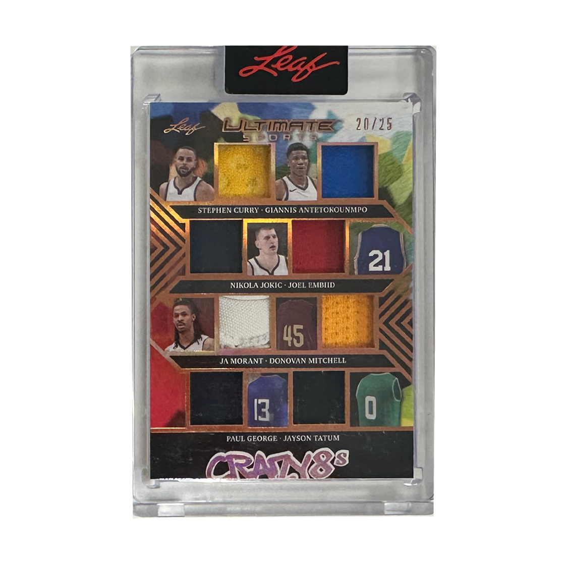 Leaf Crazy8s Stephen Curry, Giannis Antetokounmpo, Nikola Jokic, Joel Embiid, Ja Morant, Donovan Mitchell, Paul George & Jayson Tatum 20/25