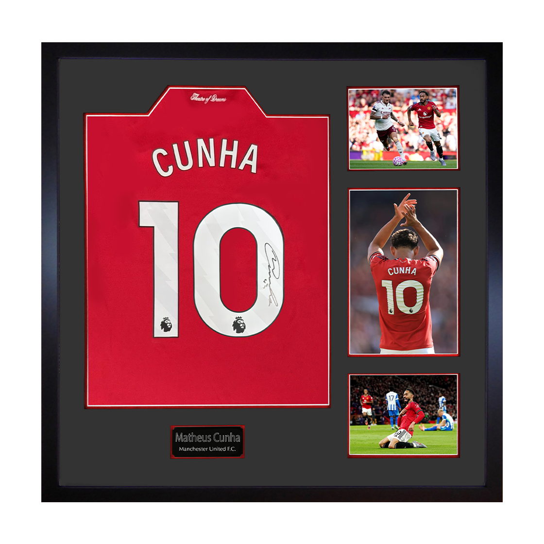 Matheus Cunha Signed Manchester United Shirt Elite Frame (ACG Cert)