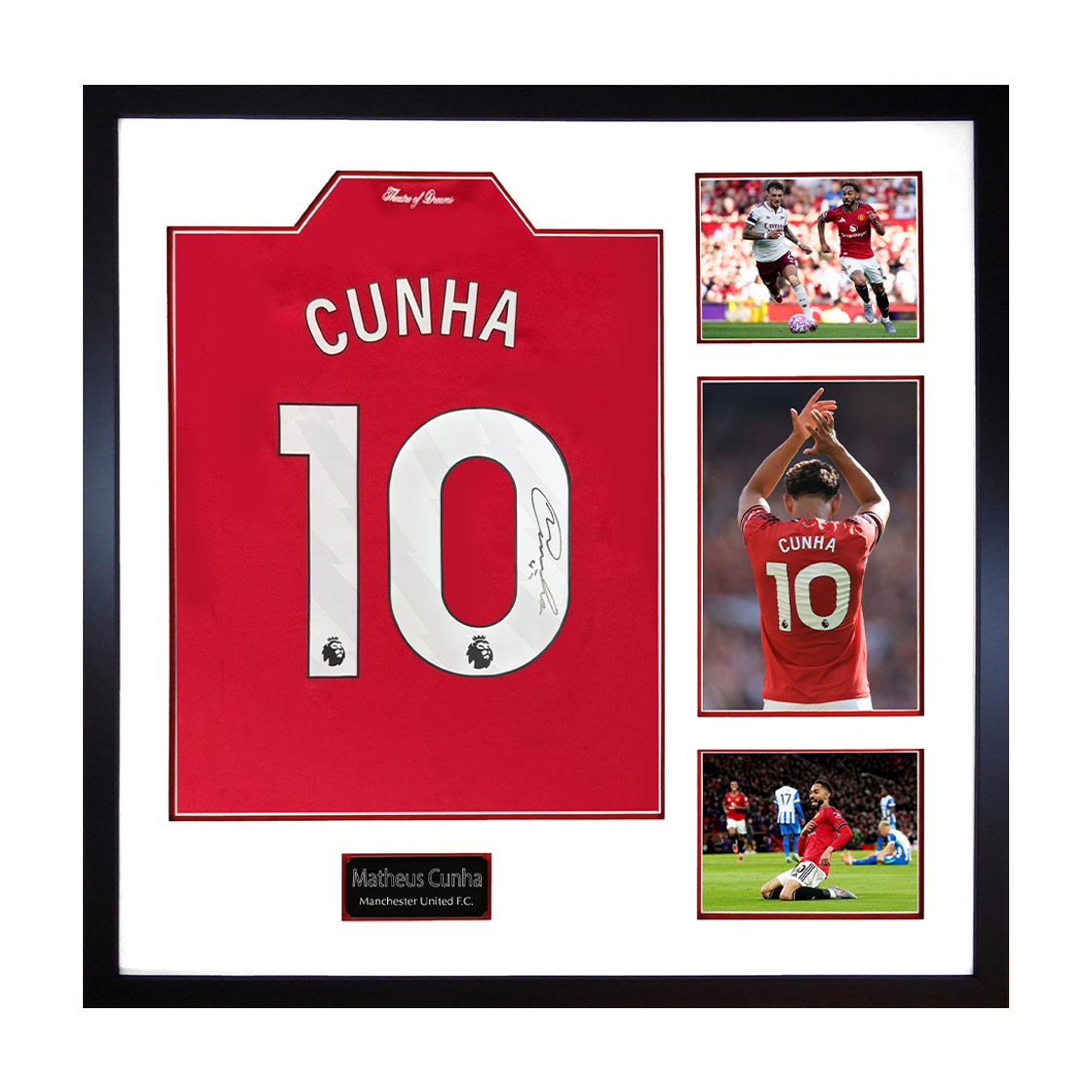 Matheus Cunha Signed Manchester United Shirt Elite Frame (ACG Cert)