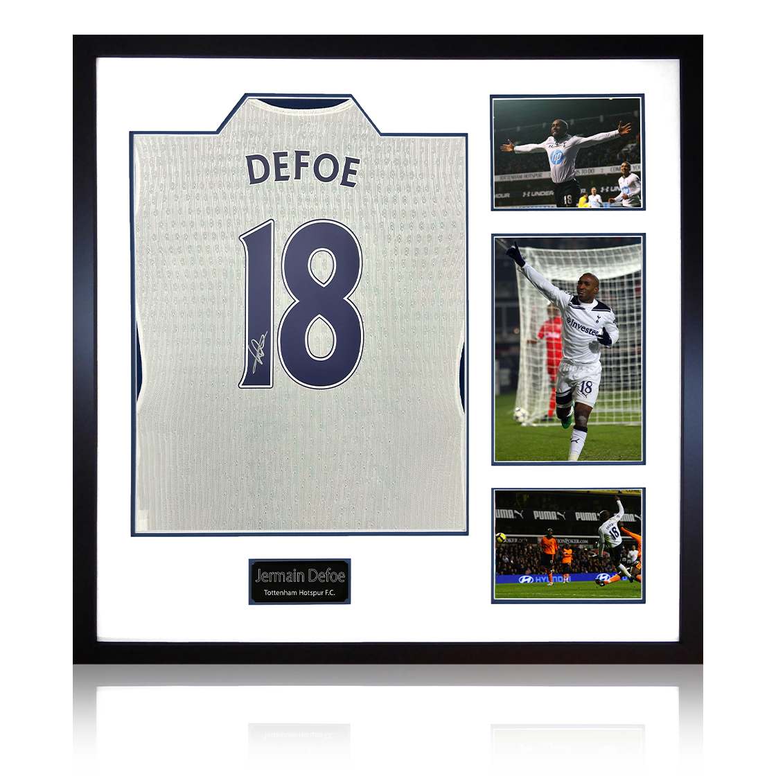 Jermain Defoe Signed Tottenham Hotspur Shirt Elite Frame