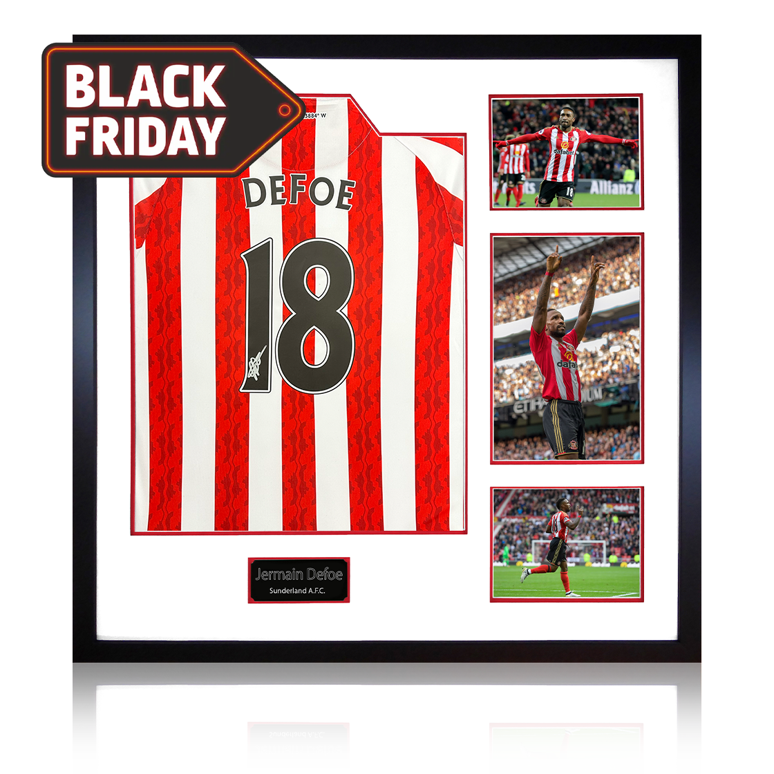 Jermain Defoe Signed Sunderland Shirt Elite Frame