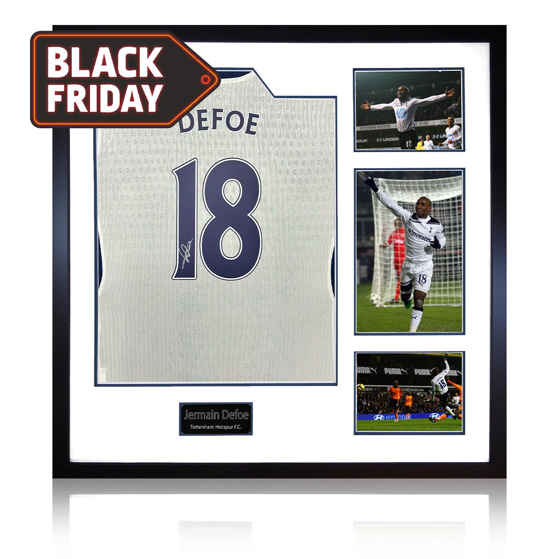 Jermain Defoe Signed Tottenham Hotspur Shirt Elite Frame