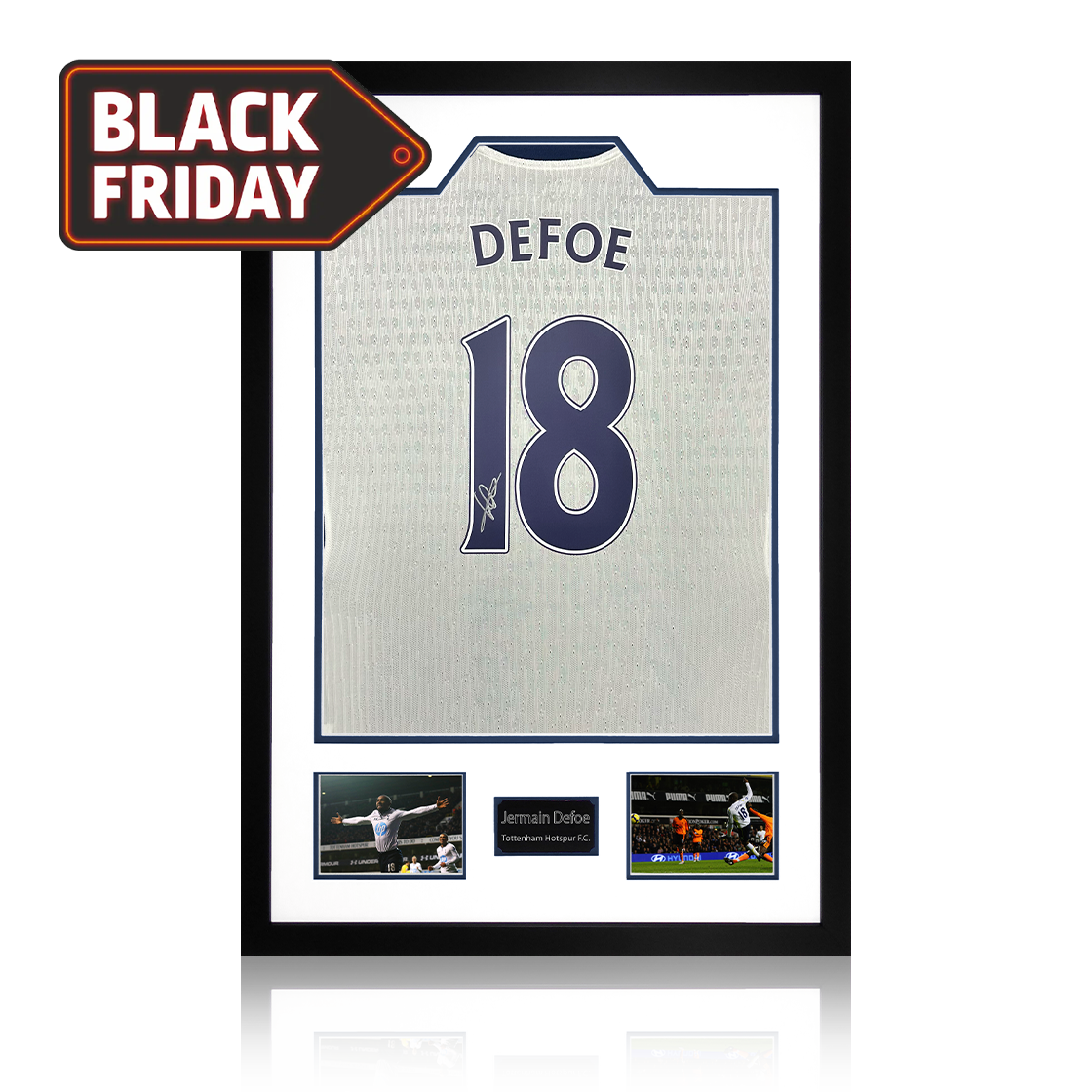 Jermain Defoe Signed Tottenham Hotspur Shirt Premium Frame