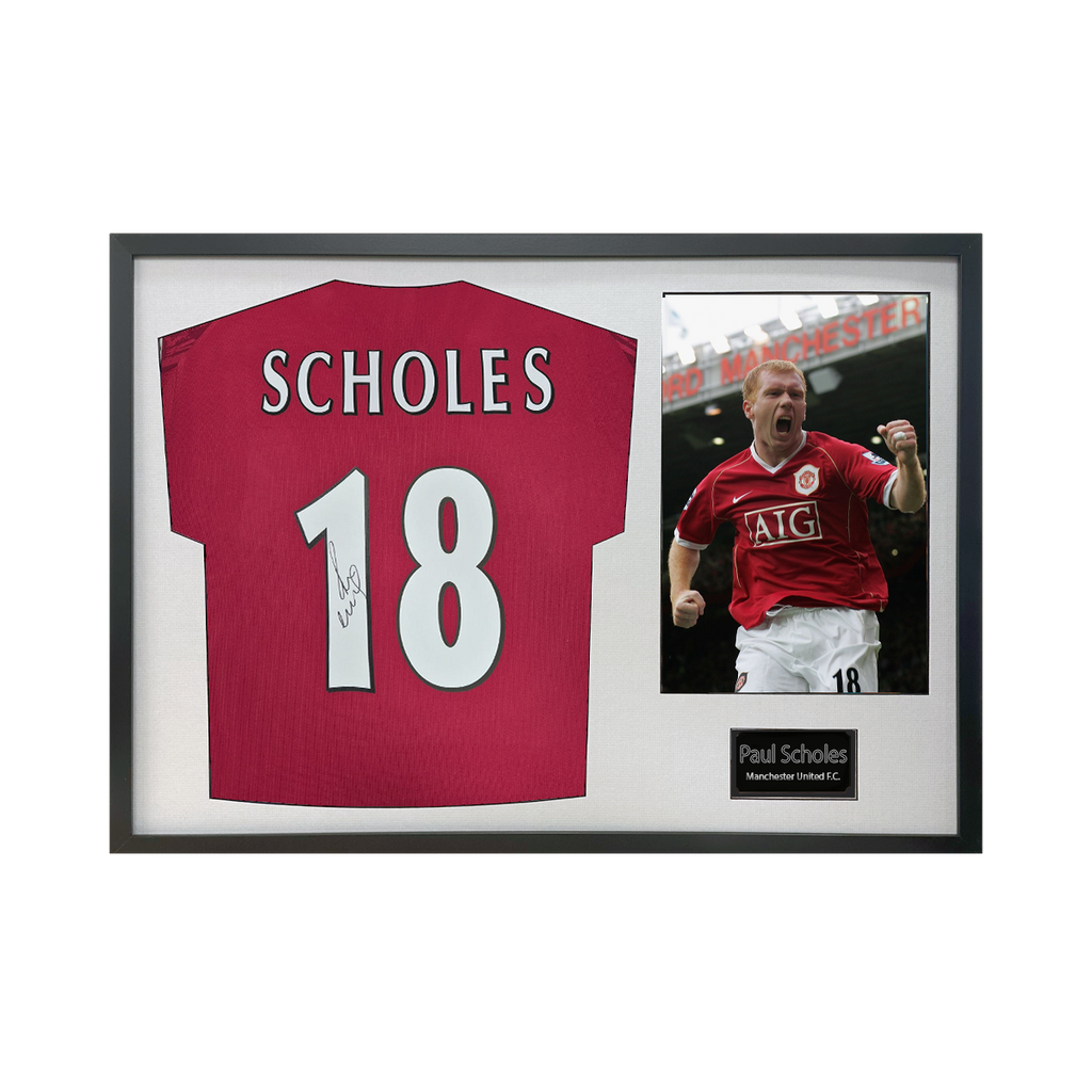 Paul Scholes Signed Manchester United Shirt Classic Frame