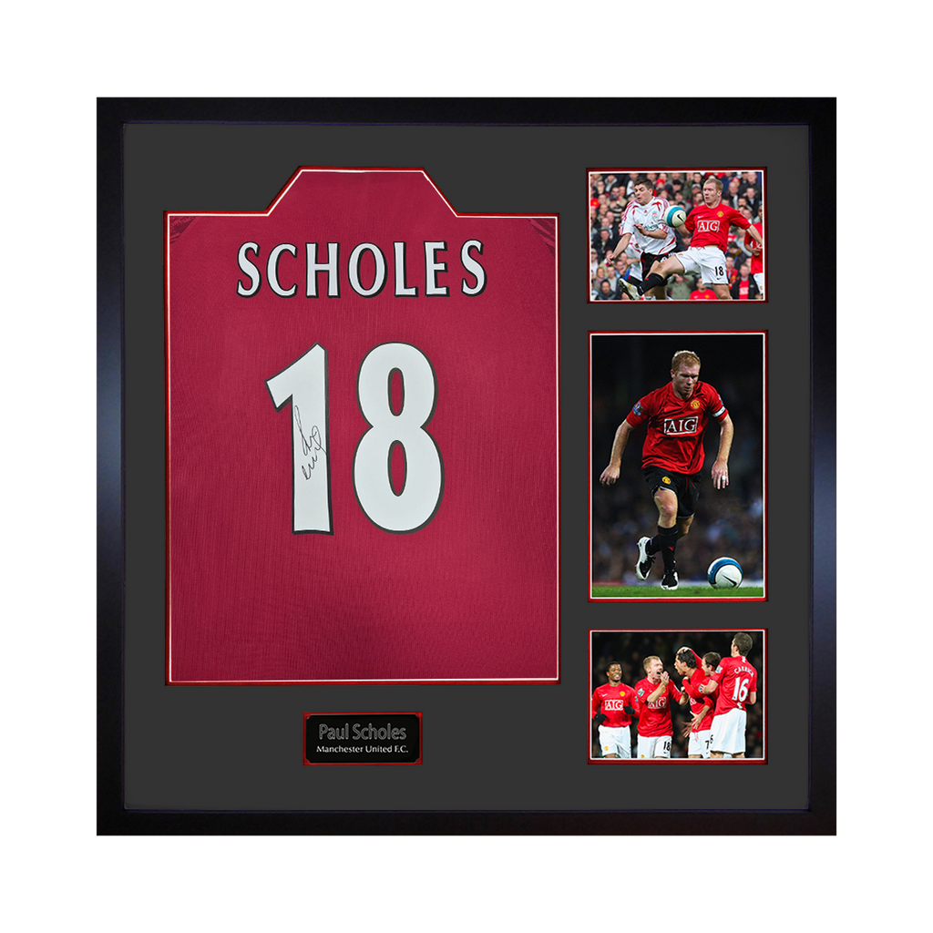 Paul Scholes Signed Manchester United Shirt Elite Frame