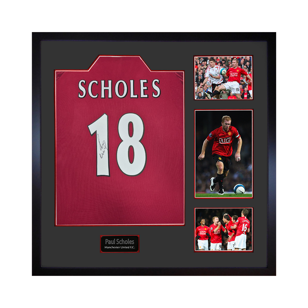 Paul Scholes Signed Manchester United Shirt Elite Frame